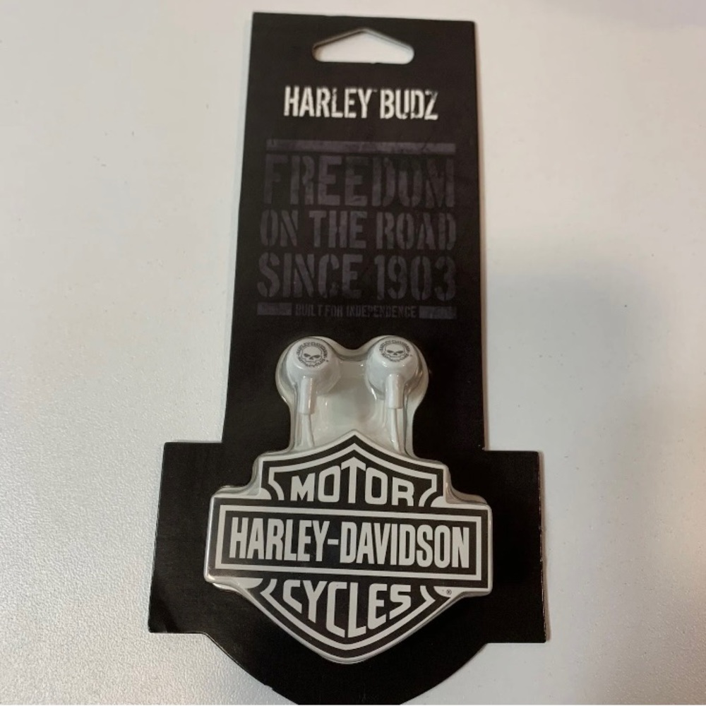 1 Pr Harley Davidson Harley Budz Ear Buds Fonegear White Willie G Skull